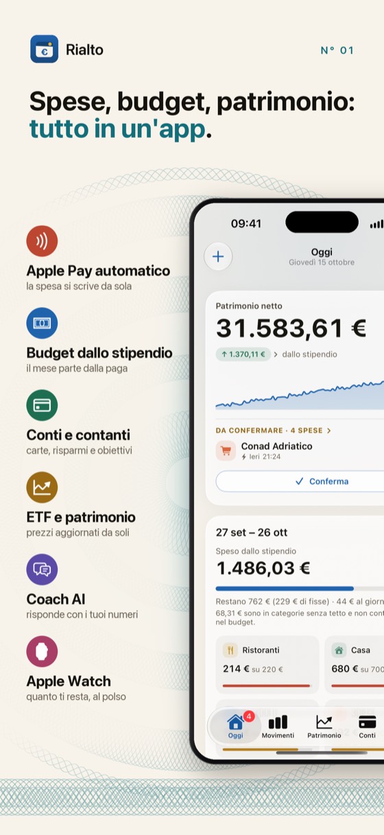 Spese, budget, patrimonio: tutto in un'app